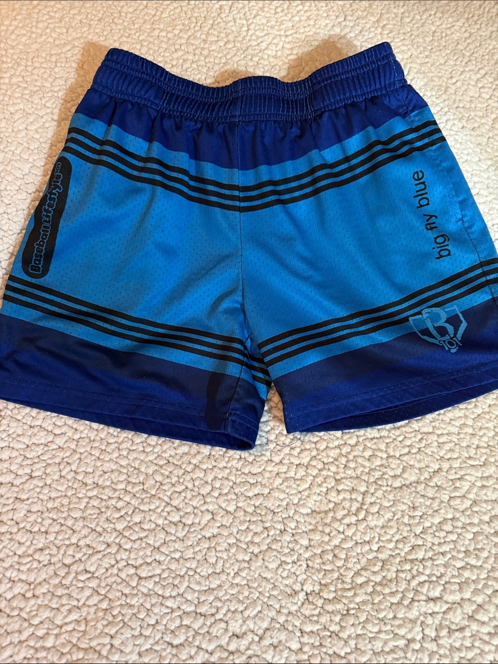 Baseball Lifestyle 101 Boys Kids Blue Athletic Shorts Crayon Design Size Youth L